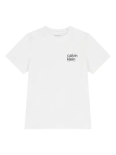 Calvin Klein Kids' Logo-detail T-shirt In White