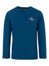 Calvin Klein Logo-embellished Long-sleeved Sweatshirt In Blue