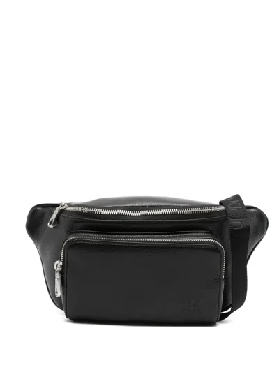 Calvin Klein Logo-embossed Belt Bag In Black