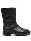 Calvin Klein Logo-embossed Boots In Black