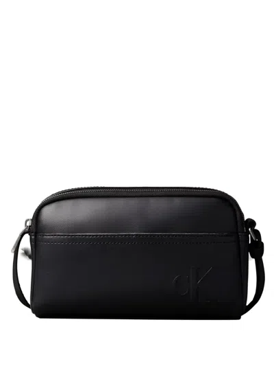 Calvin Klein Logo-embossed Cross Body Bag In Black