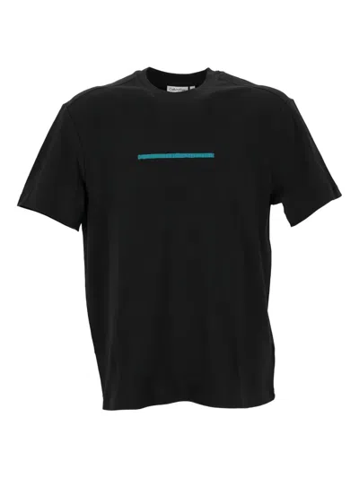 Calvin Klein Logo-embossed T-shirt In Black