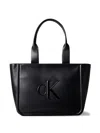 Calvin Klein Logo-embossed Tote Bag In Black