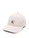 Calvin Klein Logo-embroidered Cap In Neutrals