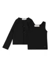 Calvin Klein Logo-embroidered Cardigan And Tank Top Set In Black