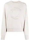 Calvin Klein Logo-embroidered Cotton Sweatshirt In 褐色