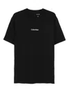 Calvin Klein Logo-embroidered Crew-neck T-shirt In Black