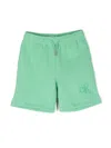Calvin Klein Logo-embroidered Piqué-weave Shorts In Green