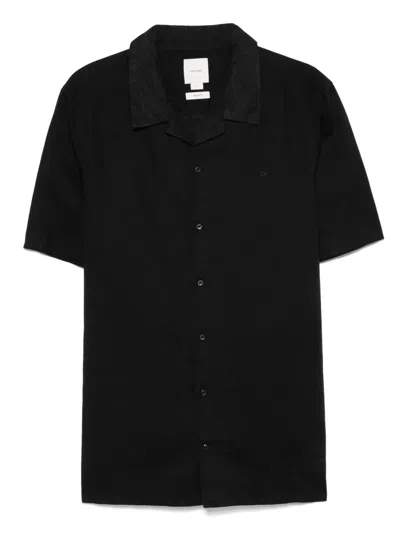 Calvin Klein Logo-embroidered Shirt In Black