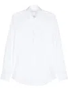 Calvin Klein Linen Stand-up-collar Shirt In White