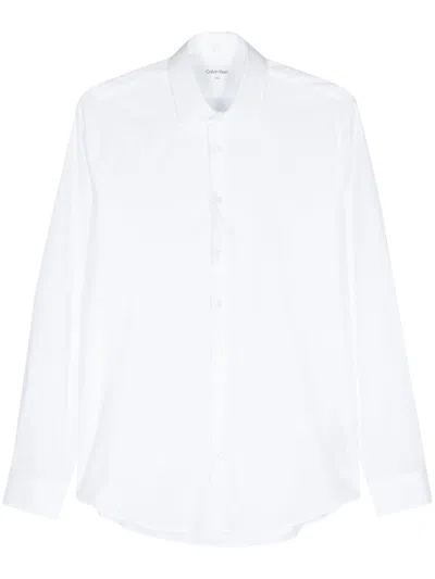 CALVIN KLEIN LOGO-EMBROIDERED SHIRT