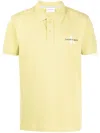 Calvin Klein Logo-embroidered Short-sleeve Polo Shirt In Yellow