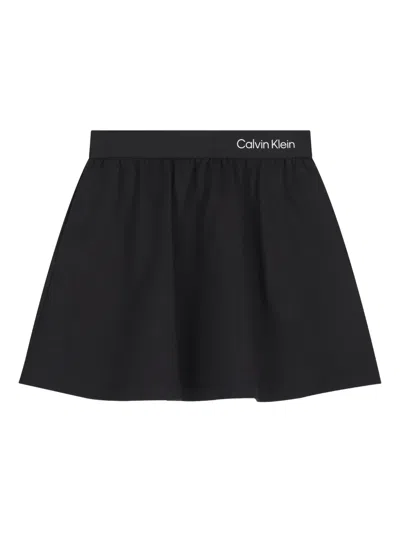 Calvin Klein Kids' Logo-embroidered Skirt In Black