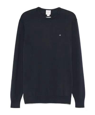 CALVIN KLEIN LOGO-EMBROIDERED SWEATER