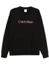 Calvin Klein Logo-embroidered Sweatshirt In Black