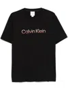 Calvin Klein Logo-embroidered T-shirt In Black