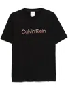 Calvin Klein Logo-embroidered T-shirt In Black