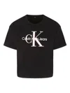Calvin Klein Logo-embroidered T-shirt In Black