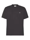 Calvin Klein Logo-embroidered T-shirt In Black