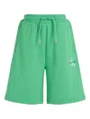 Calvin Klein Logo-embroidered Track Shorts In Green