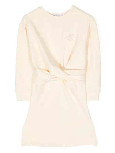 Calvin Klein Teen Girls Deep Ivory Cotton Twist Dress