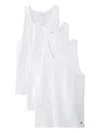 Calvin Klein Logo-embroidery Tank Top (set Of Three) In White
