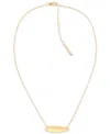Calvin Klein Logo-etched Sculpted Pendant Necklace, 16" + 2" Extender In Gold