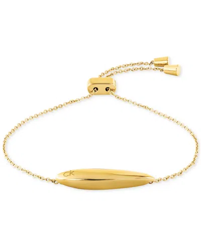 CALVIN KLEIN LOGO-ETCHED SCULPTED SLIDER BRACELET