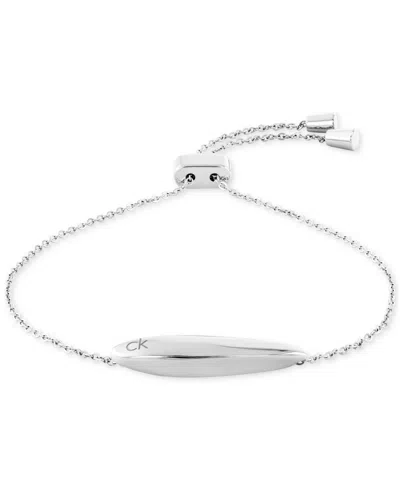 CALVIN KLEIN LOGO-ETCHED SCULPTED SLIDER BRACELET