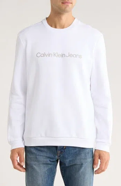 Calvin Klein Logo Graphic Sweatshirt In White
