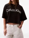 Calvin Klein T Shirt Corta Squadrata Con Grafica Con Logo