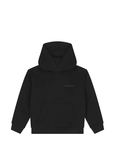 Calvin Klein Kids' Logo Hooded Sweatshirt In Black