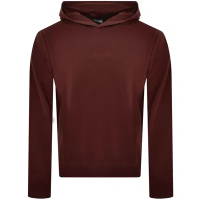 Calvin Klein Logo Hoodie Brown