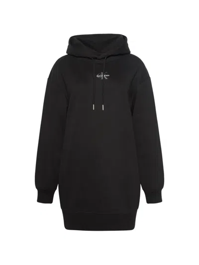 Calvin Klein Logo Hoodie Dress In Black