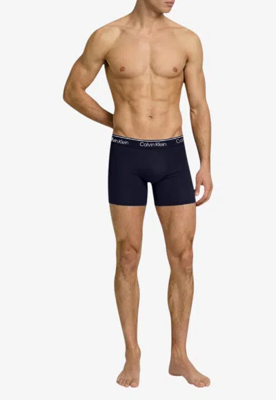 Calvin Klein Logo Jacquard Boxer Briefs - Set Of 3 In Transparent