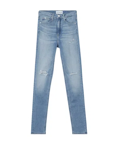 Calvin Klein Logo Jeans In Blue