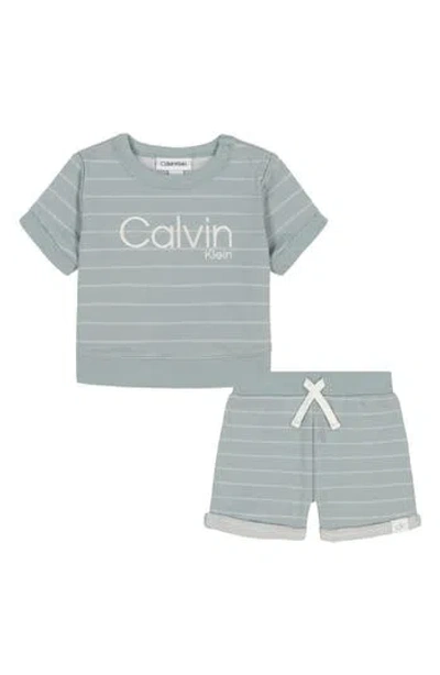 CALVIN KLEIN CALVIN KLEIN LOGO KNIT T-SHIRT & SHORTS SET