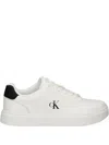 Calvin Klein Logo Leather Sneakers In White