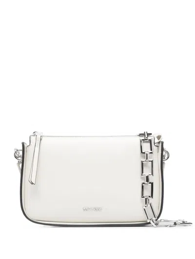 Calvin Klein Logo Lettering Crossbody Bag In White