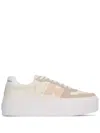 Calvin Klein Platform Panelled Sneakers Round Toe In White