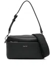 Calvin Klein Logo-lettering Shoulder Bag In 黑色