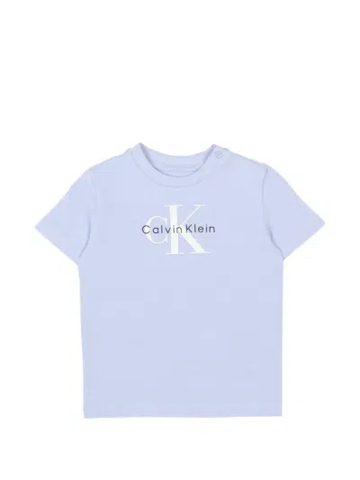 Calvin Klein Babies' Logo-lettering T-shirt In Blue