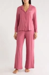 Calvin Klein Logo Long Pajamas In Pink