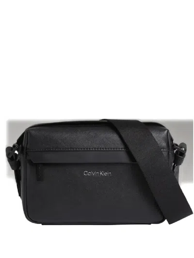 Calvin Klein Logo Messenger Bag In Black