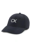 Calvin Klein Logo Nylon Baseball Cap In Black