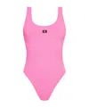 Calvin Klein Logo One-piece Swimsuit In Pink