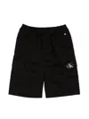 Calvin Klein Logo-patch Bermuda Shorts In Black
