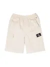 Calvin Klein Logo-patch Bermuda Shorts In Neutrals