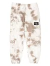 Calvin Klein Logo-patch Bleached Track Pants In Brown