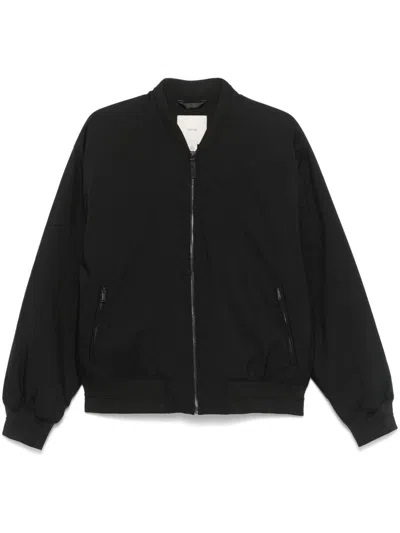 Calvin Klein Logo-patch Bomber Jacket In Black